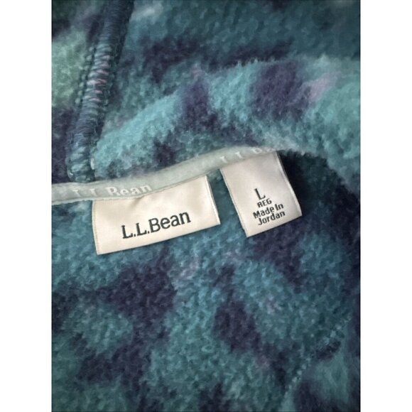 L. L. Bean Youth Fleece 1/2 Zip Pullover Hooded Size L - Picture 2 of 6